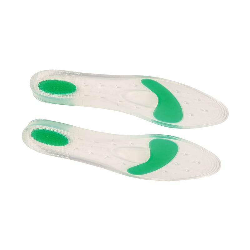 Steins Silicone Dual Density Comfort Shoe Gel Insoles for Extra Arch Support and Feet, Ankle, Knee and Hip Joint Relief, Men (Size 8 to 9) or Women (Size 9.5 to 10), Green - Image 3